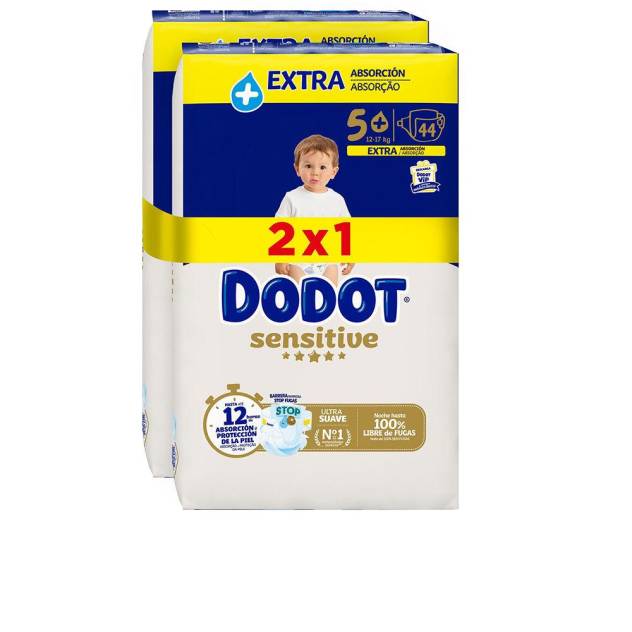 DODOT SENSITIVE EXTRA talla 5 pañales 12-17 kg 88 u DODOT SENSITIVE EXTRA talla 5 pañales 12-17 kg 88 u