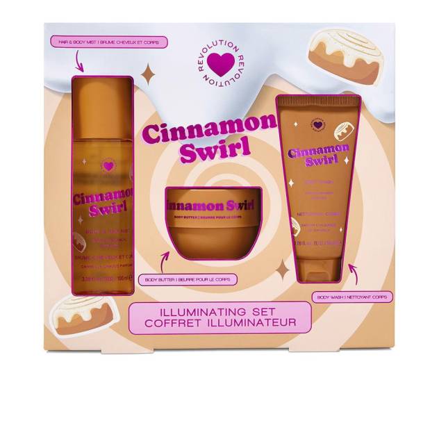 I HEART REVOLUTION CINNAMON SWIRL BAÑO Y CUERPO ESTUCHE 3 pz