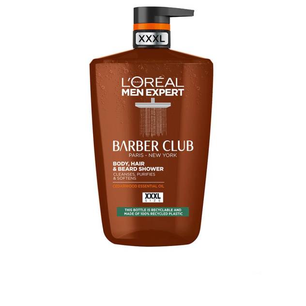 MEN EXPERT BARBER CLUB ducha cuerpo, cabello y barba 1000 ml