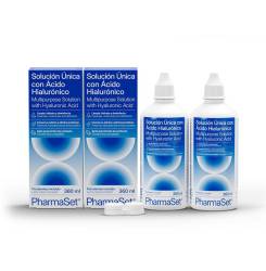 PHARMASET solución única con ácido hialurónico para lentes de contactos blandas 2 x 360 ml