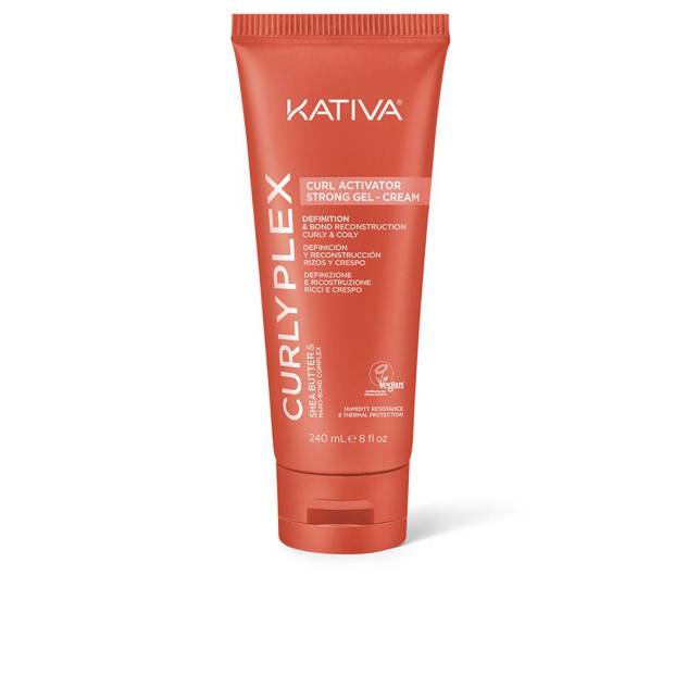 KATIVA CURLY PLEX CURL gel crema activador rizos fijación fuerte 240 ml KATIVA CURLY PLEX CURL gel crema activador rizos fijación fuerte 240 ml