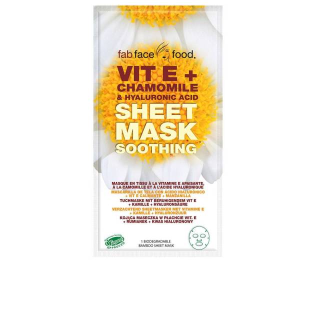 FAB FACE FOOD VIT E + CHAMOMILE & HYALURONIC ACID mascarilla de tela 1 u FAB FACE FOOD VIT E + CHAMOMILE & HYALURONIC ACID mascarilla de tela 1 u