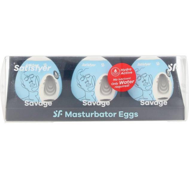 SATISFYER HUEVOS MASTURBADORES SAVAGE ESTUCHE 3 pz SATISFYER HUEVOS MASTURBADORES SAVAGE ESTUCHE 3 pz