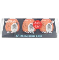 SATISFYER HUEVOS MASTURBADORES CHRUNCHY ESTUCHE 3 pz