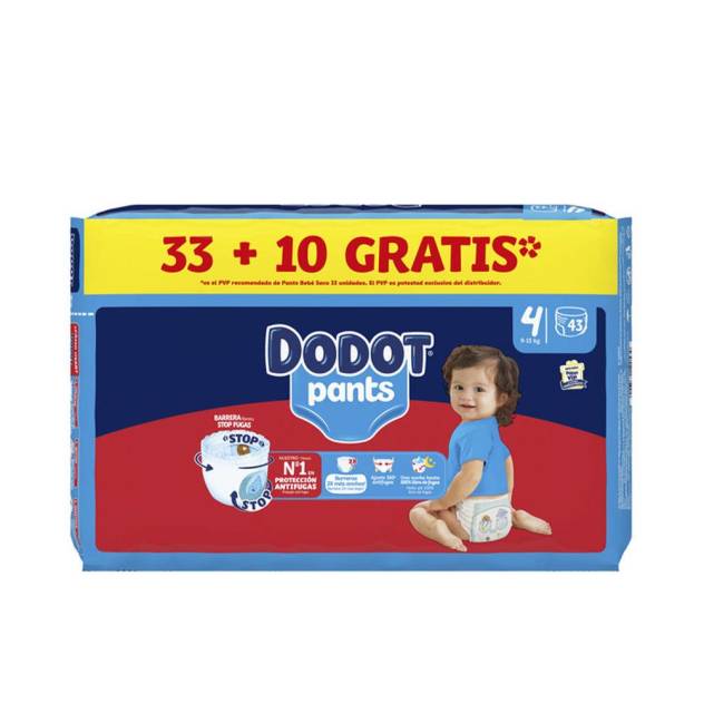 DODOT PANTS pañal-braguita talla 4 9-15 kg 43 u