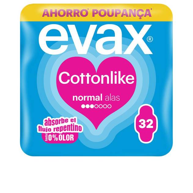 EVAX COTTONLIKE compresas normal alas 32 u