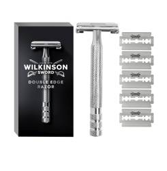 DOUBLE EDGE RAZOR máquina + 6 hojas de recambios 6 u