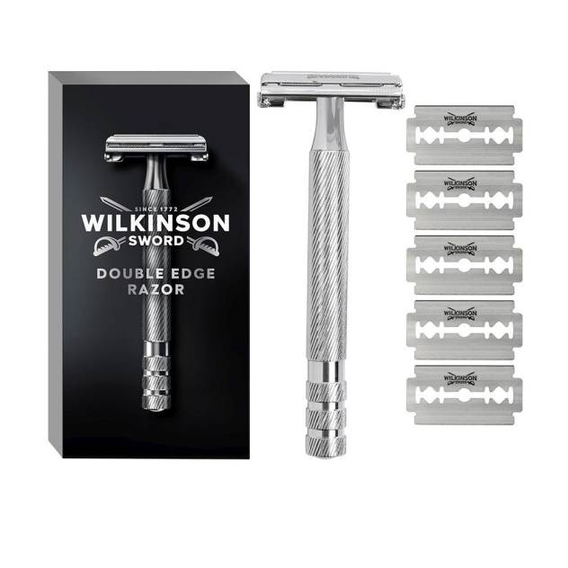 DOUBLE EDGE RAZOR máquina + 6 hojas de recambios 6 u DOUBLE EDGE RAZOR máquina + 6 hojas de recambios 6 u