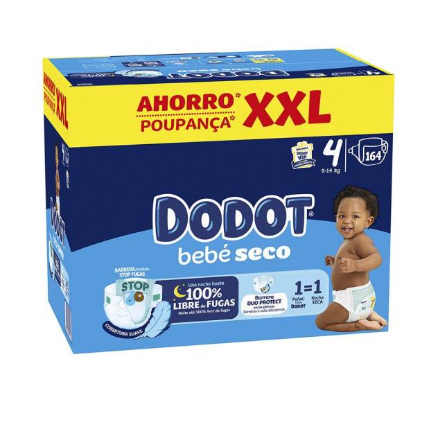 DODOT ETAPAS XXL talla 4 pañales 9-14 kg 164 u DODOT ETAPAS XXL talla 4 pañales 9-14 kg 164 u