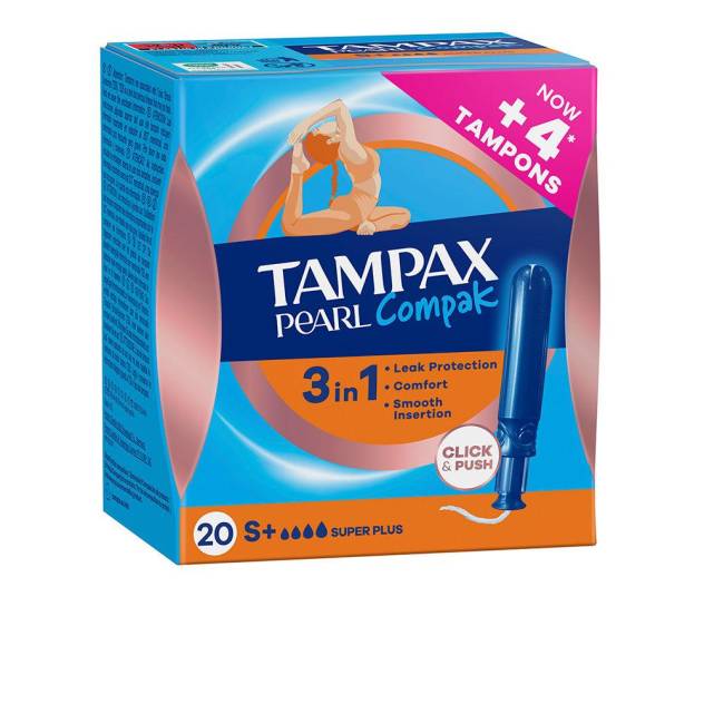 Tampoane cu aplicator pentru flux foarte abundent TAMPAX PEARL COMPAK 20 buc Tampoane cu aplicator pentru flux foarte abundent TAMPAX PEARL COMPAK 20 buc