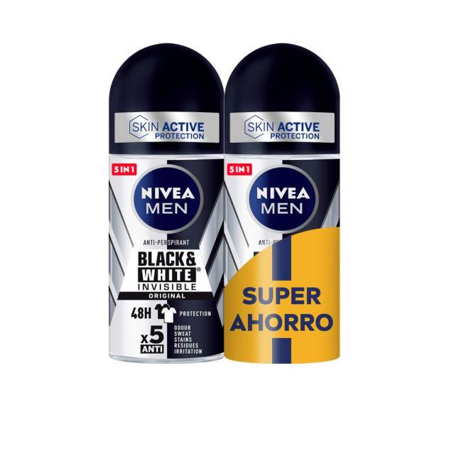 MEN BLACK & WHITE INVISIBLE ORIGINAL roll on pack 2 x 50 ml MEN BLACK & WHITE INVISIBLE ORIGINAL roll on pack 2 x 50 ml