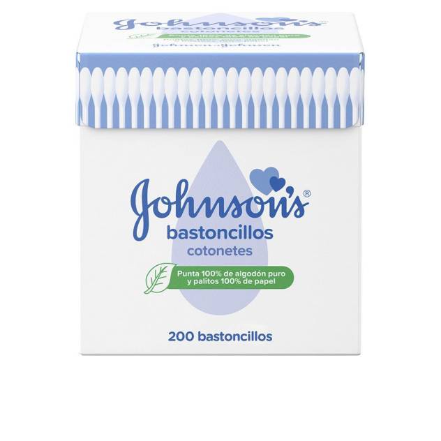 Johnson's Baby Bastoncillos para Bebé, Niños y Adultos, con Extremos de Algodón 100% puro 200 u