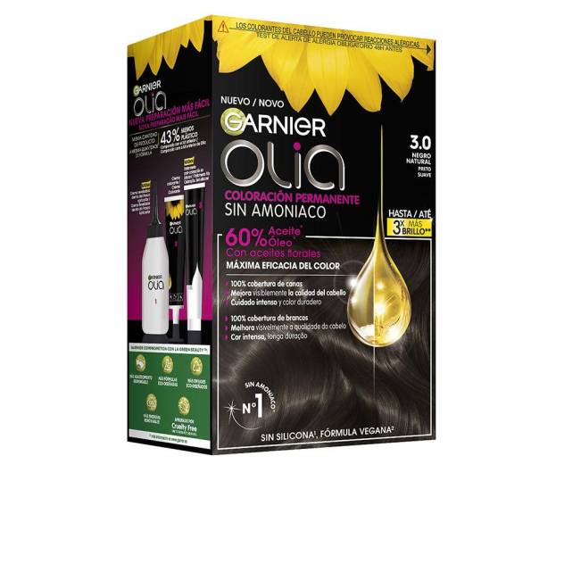 OLIA Coloración Permanente #3,0-Negro 4 pz