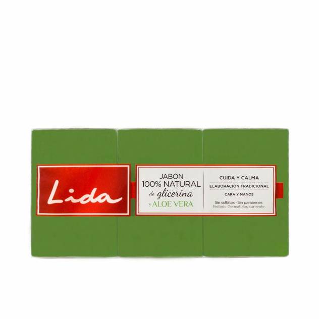 JABÓN 100% NATURAL GLICERINA Y ALOE VERA LOTE 3 x 125 gr